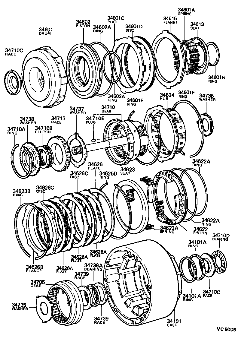 34622-30040 PISTON, OVERDRIVE BRAKE product image