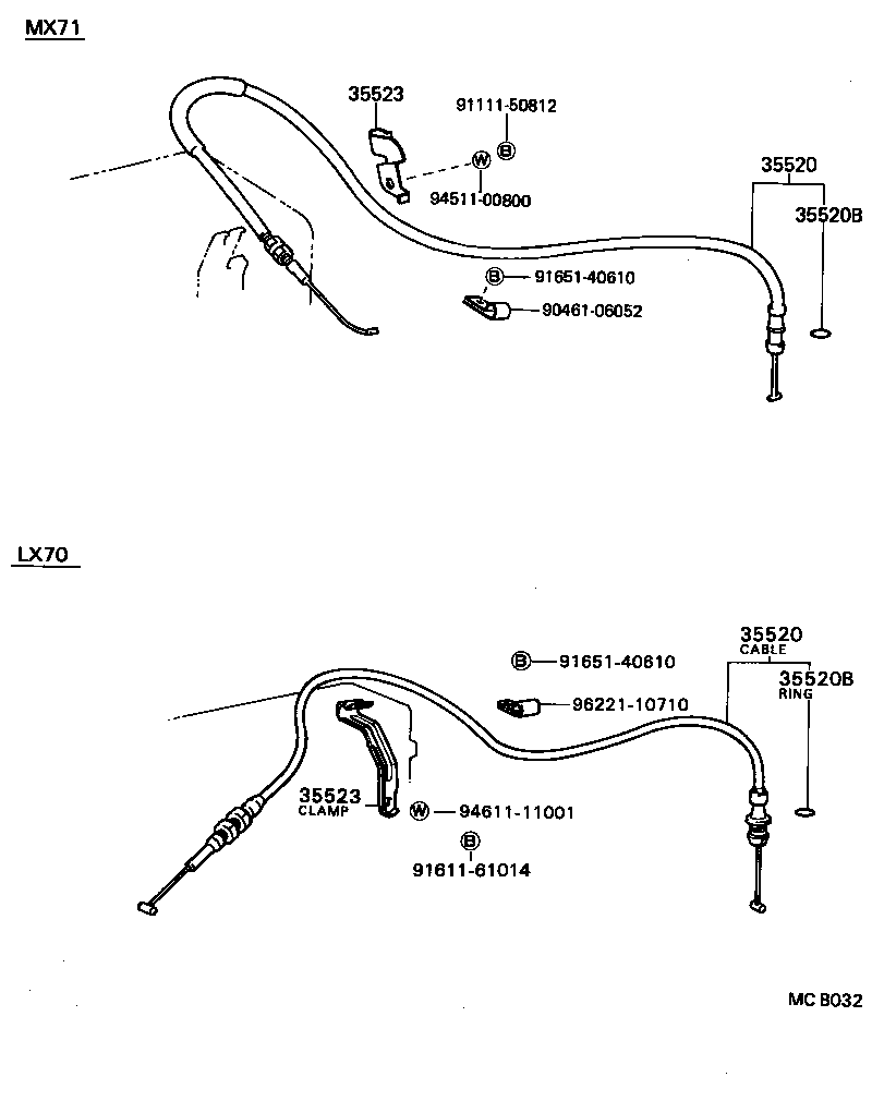 35520-22150 CABLE ASSY, THROTTLE product image