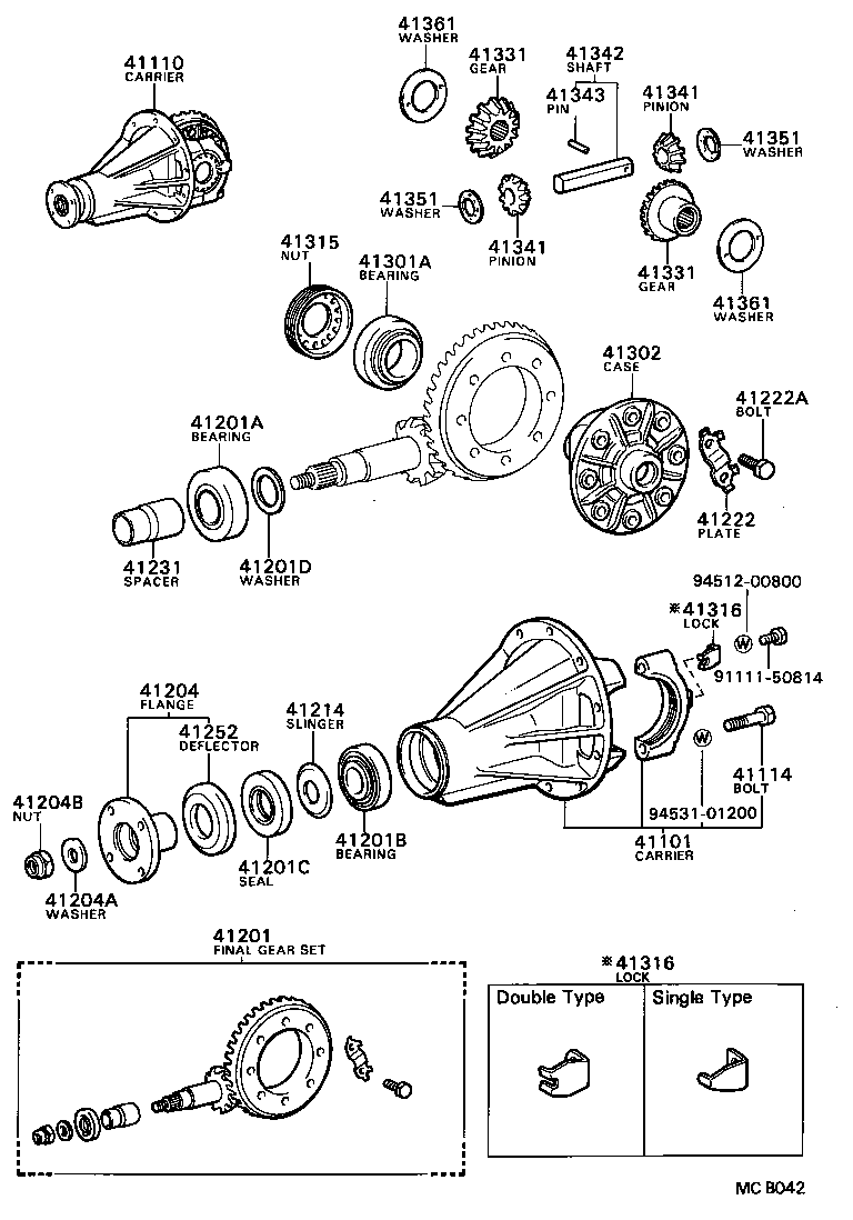 41201-39716 FINAL GEAR KIT, DIFFERENTIAL, REAR product image