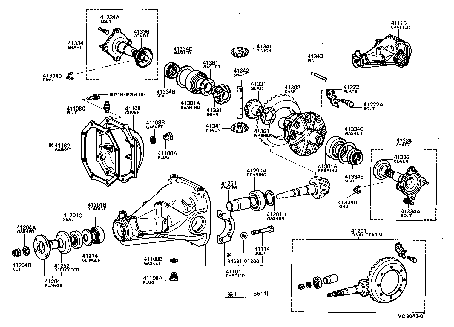 41201-39716 FINAL GEAR KIT, DIFFERENTIAL, REAR product image