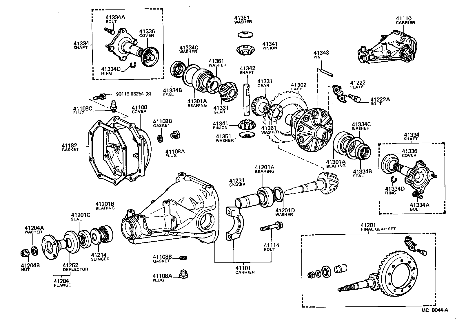 Toyota 41305-14011 GEAR, REAR DIFFERENTIAL SIDE