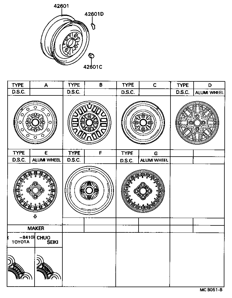 42611-22310 WHEEL, DISC product image