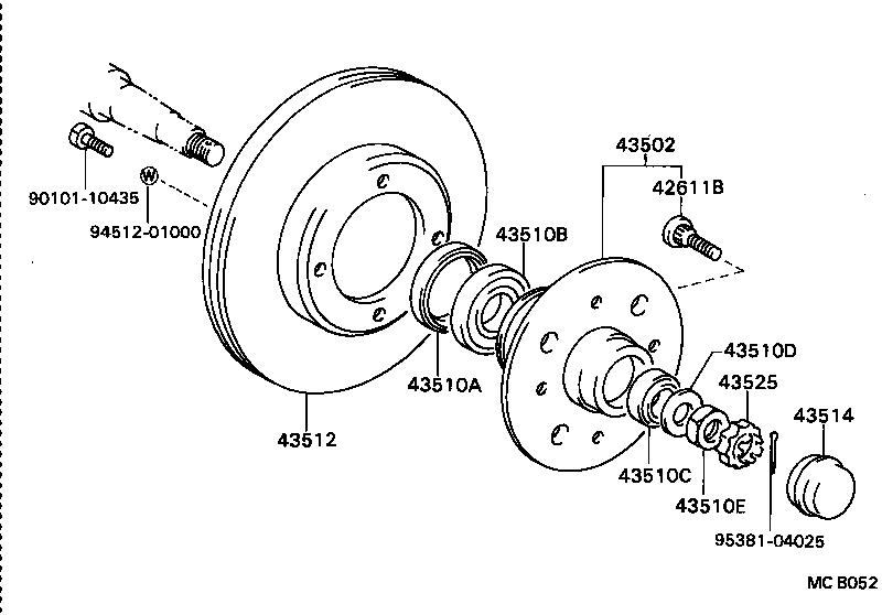 43512-22090 DISC, FRONT product image