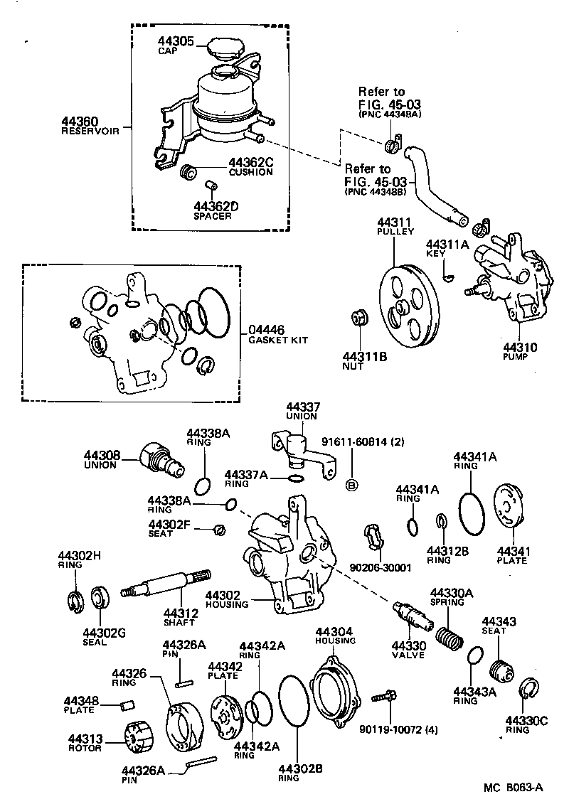 44304-30061 HOUSING SUB-ASSY, VANE PUMP, REAR product image