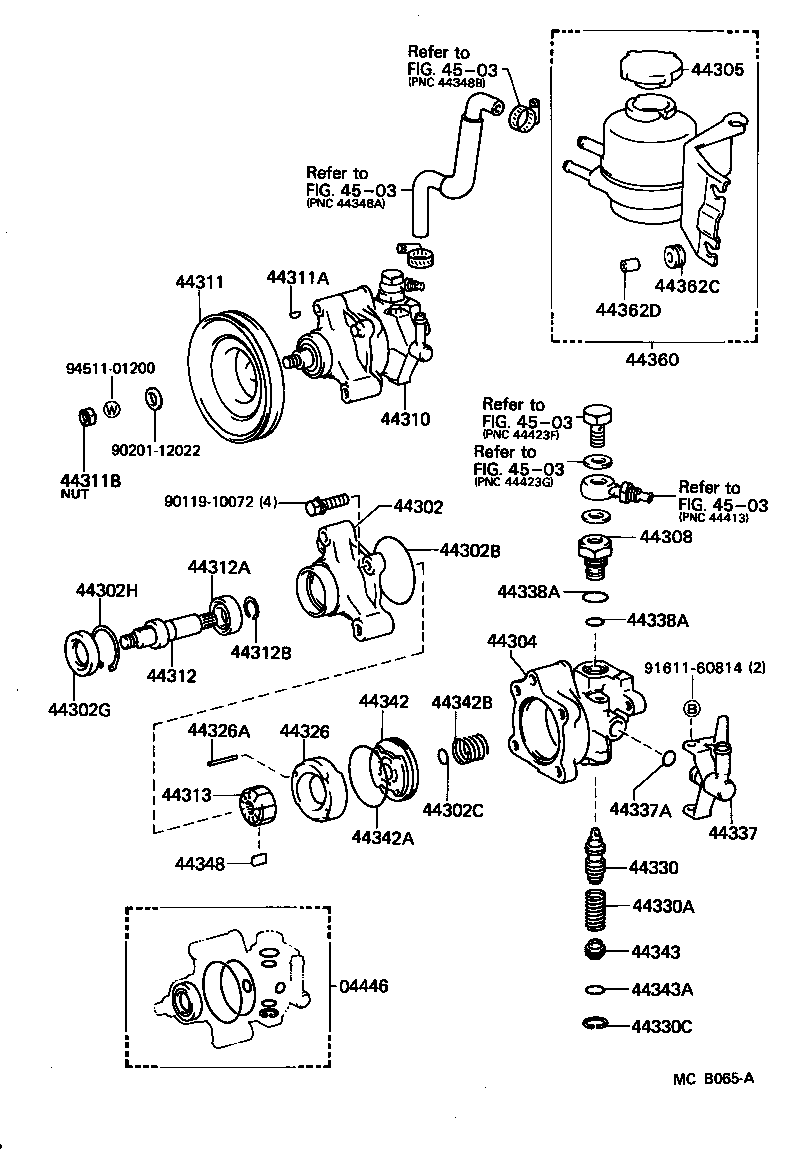 44304-30061 HOUSING SUB-ASSY, VANE PUMP, REAR product image