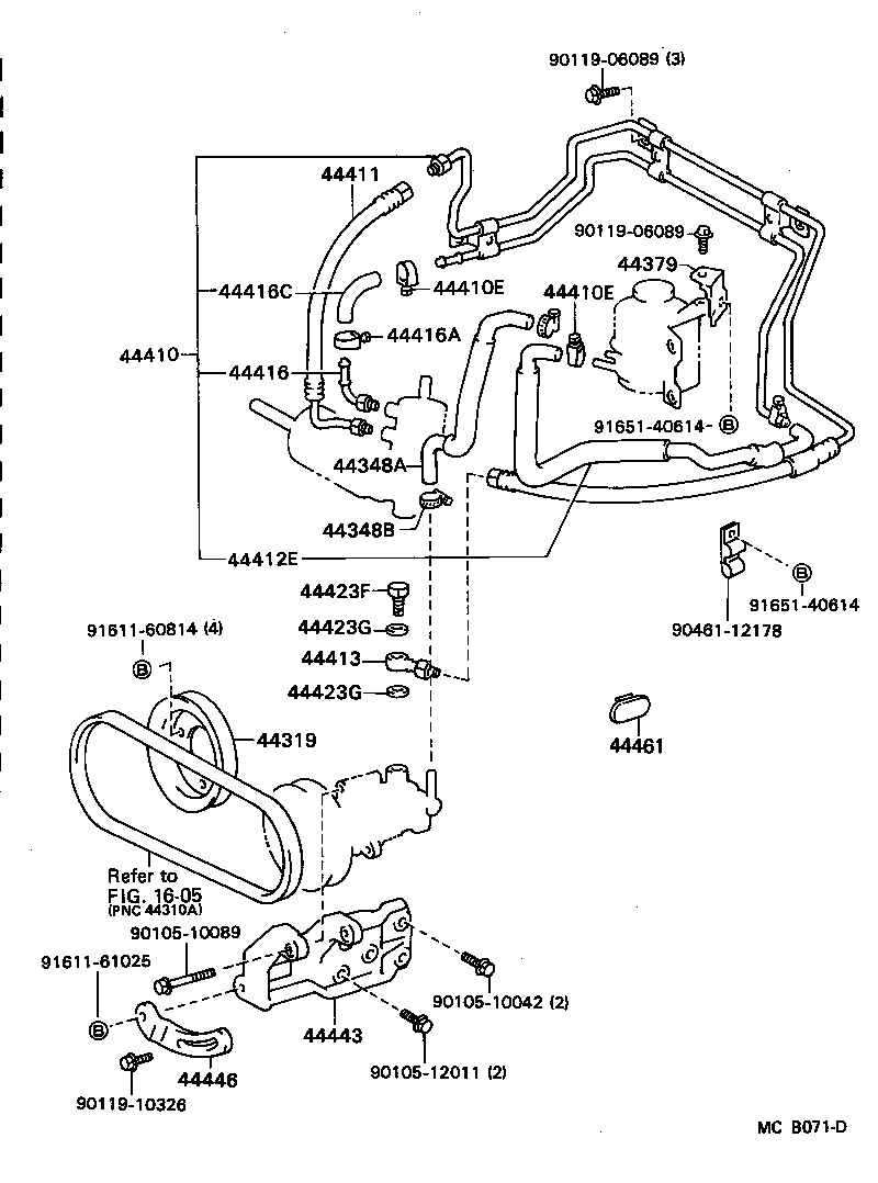 44348-22120 HOSE, OIL RESERVOIR TO PUMP, NO.1 product image