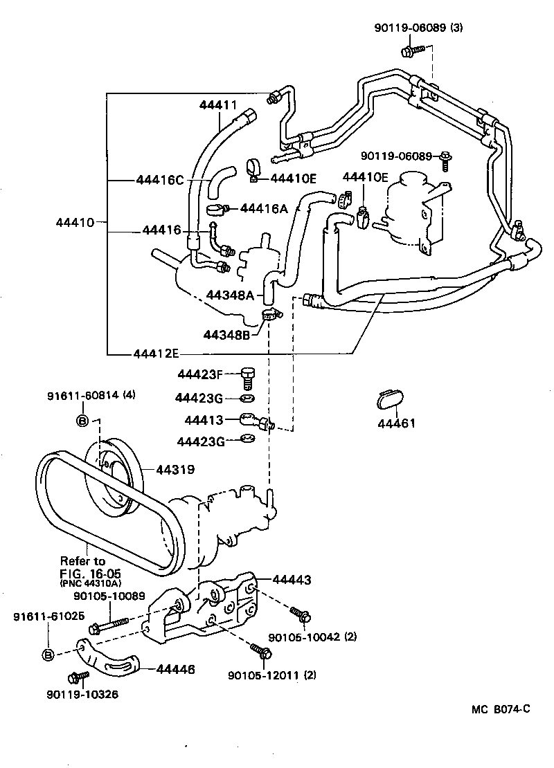 44348-22120 HOSE, OIL RESERVOIR TO PUMP, NO.1 product image