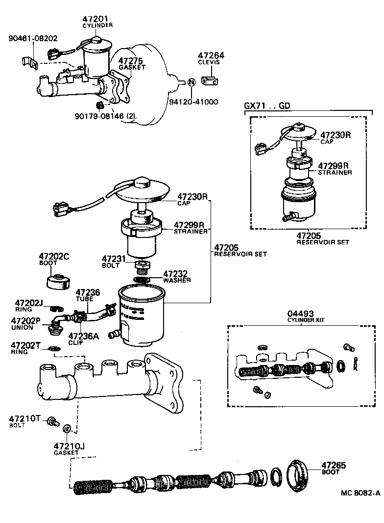 47235-22010 TUBE, BRAKE MASTER CYRINDER RESERVOIR, NO.2 product image
