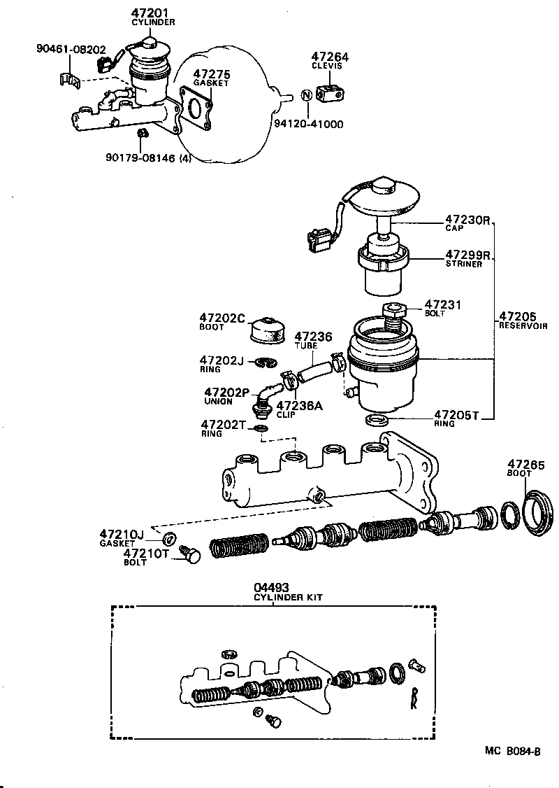 47235-22010 TUBE, BRAKE MASTER CYRINDER RESERVOIR, NO.2 product image