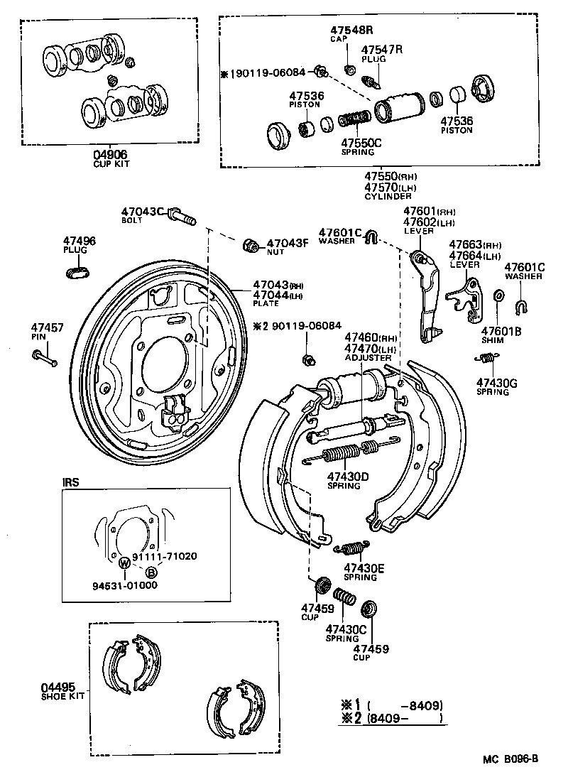 04497-22040 SHOE KIT, REAR BRAKE product image