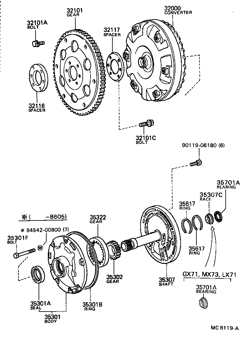 32117-35010 SPACER, DRIVE PLATE, REAR product image