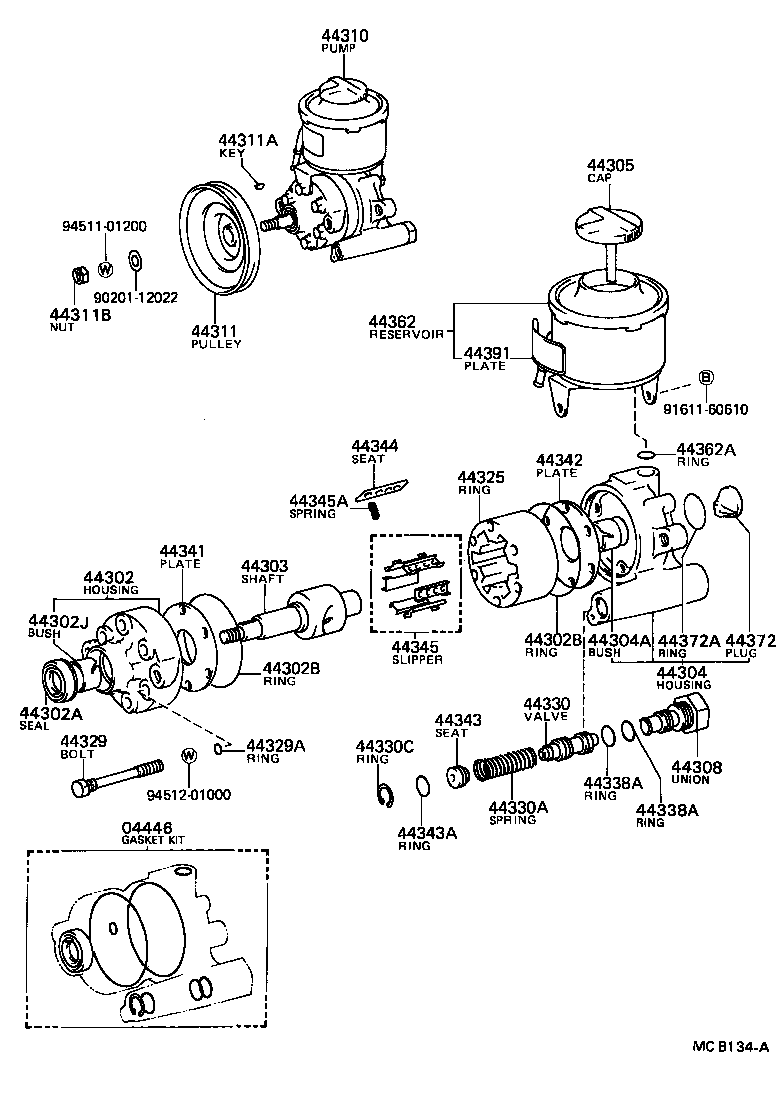 44304-30061 HOUSING SUB-ASSY, VANE PUMP, REAR product image