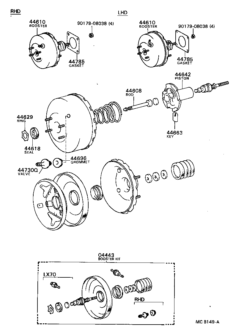 04443-22440 BOOSTER KIT, BRAKE product image