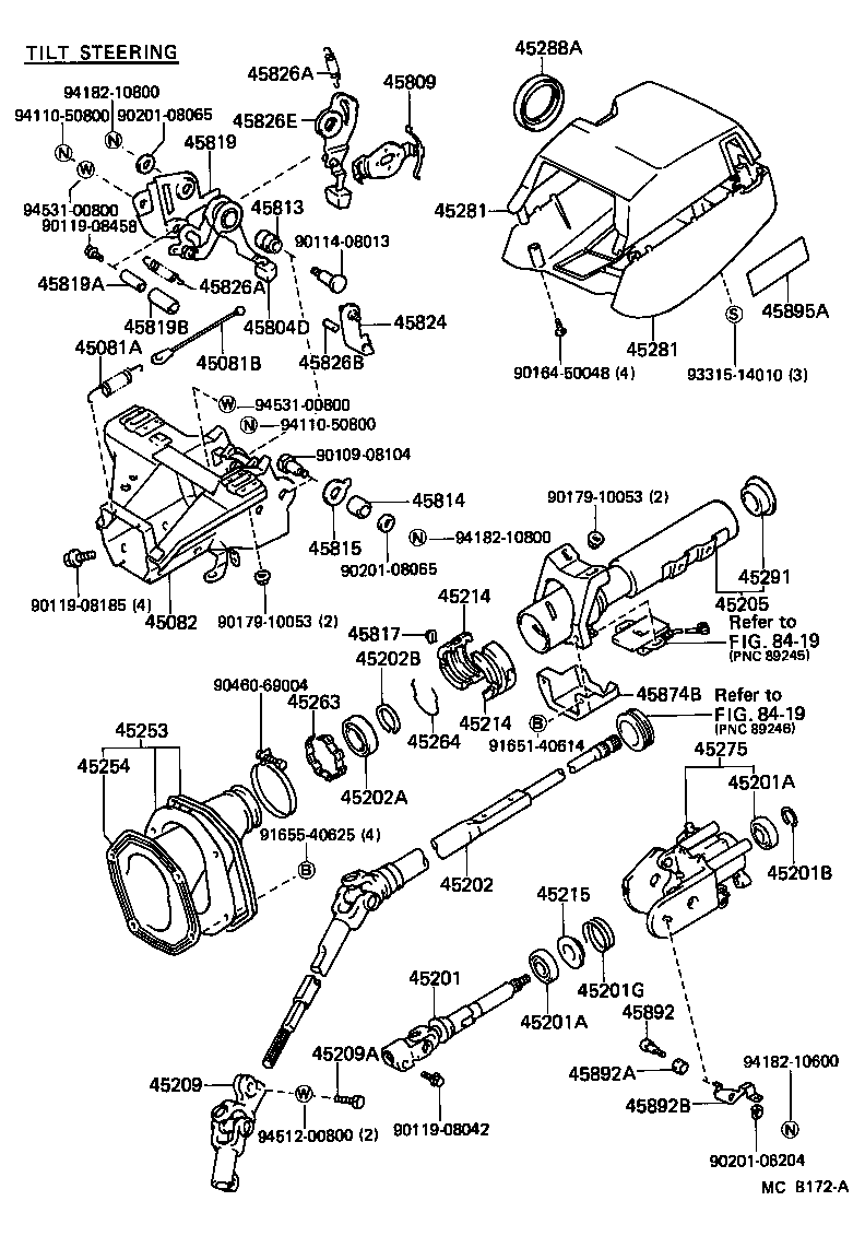 Toyota 45210-22120 SHAFT SUB-ASSY, STEERING MAIN