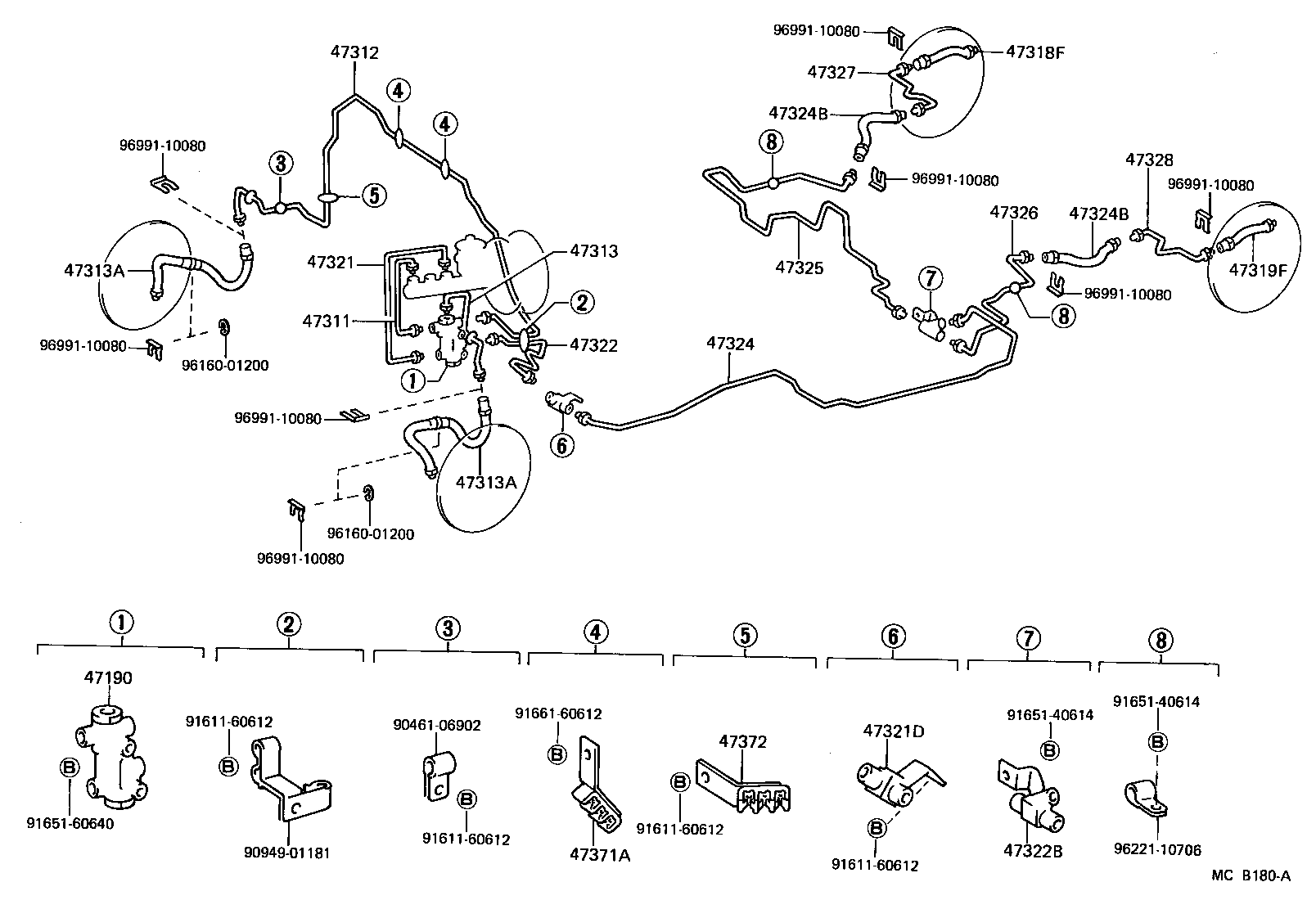 Toyota 47321-22110 TUBE, REAR BRAKE, NO.1
