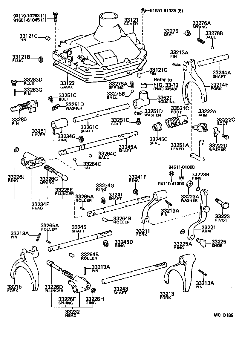 33243-60061 SHAFT, 3RD & 4TH SHIFT FORK product image