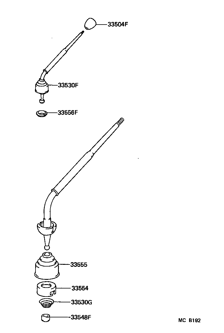 33530-60050 LEVER ASSY, SHIFT (FOR FLOOR SHIFT) product image