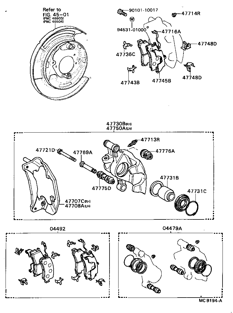 04948-40010 FITTING KIT, DISC BRAKE, REAR product image