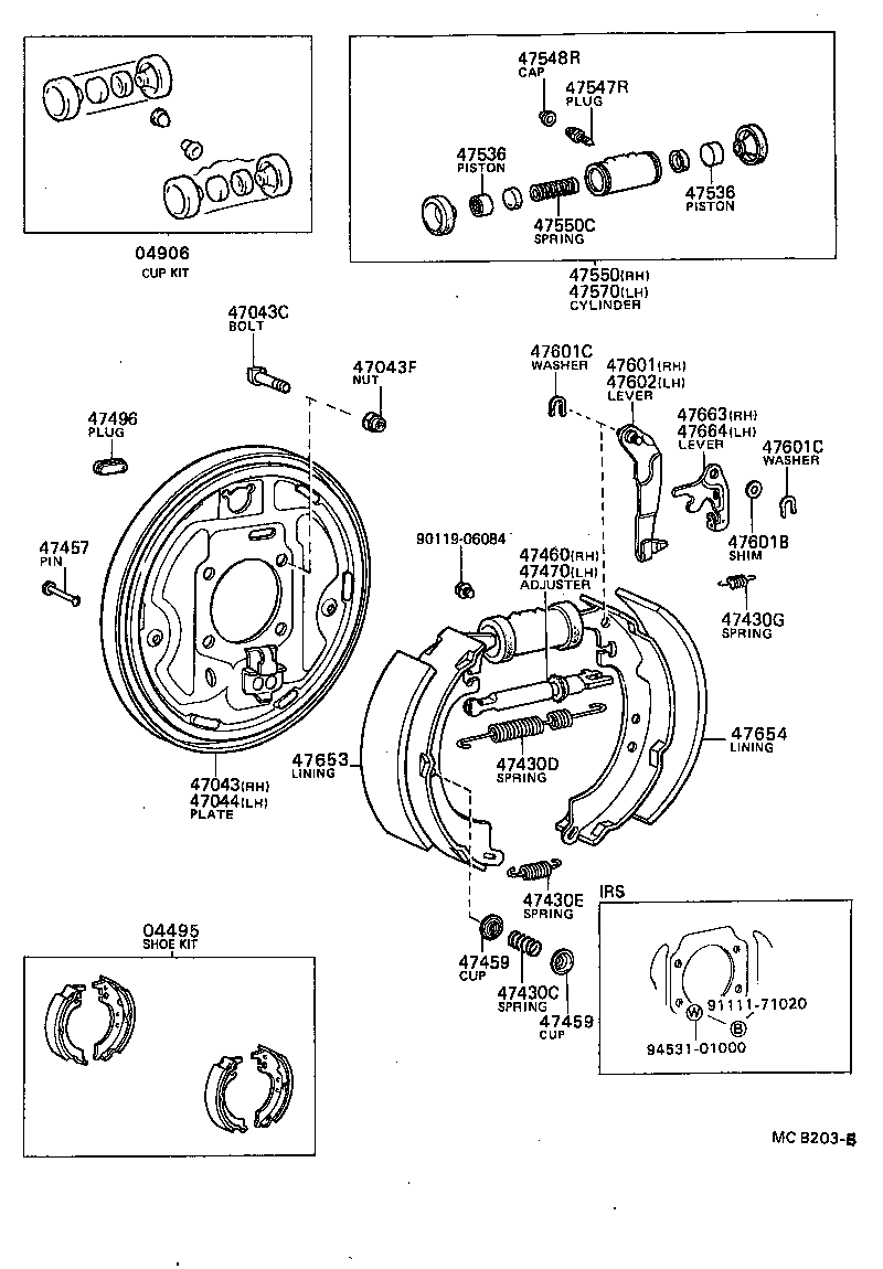 04495-22080 SHOE KIT, REAR BRAKE product image
