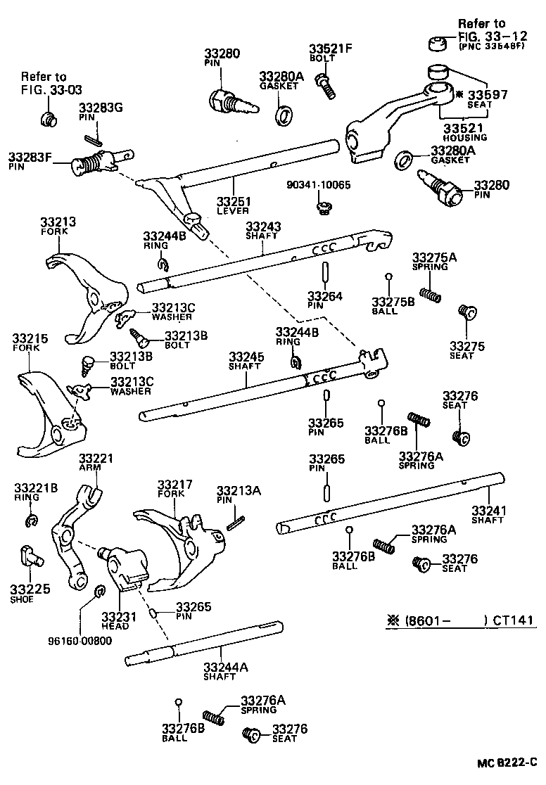 33240-30020 SHAFT ASSY, GEAR SHIFT FORK, NO.2 product image
