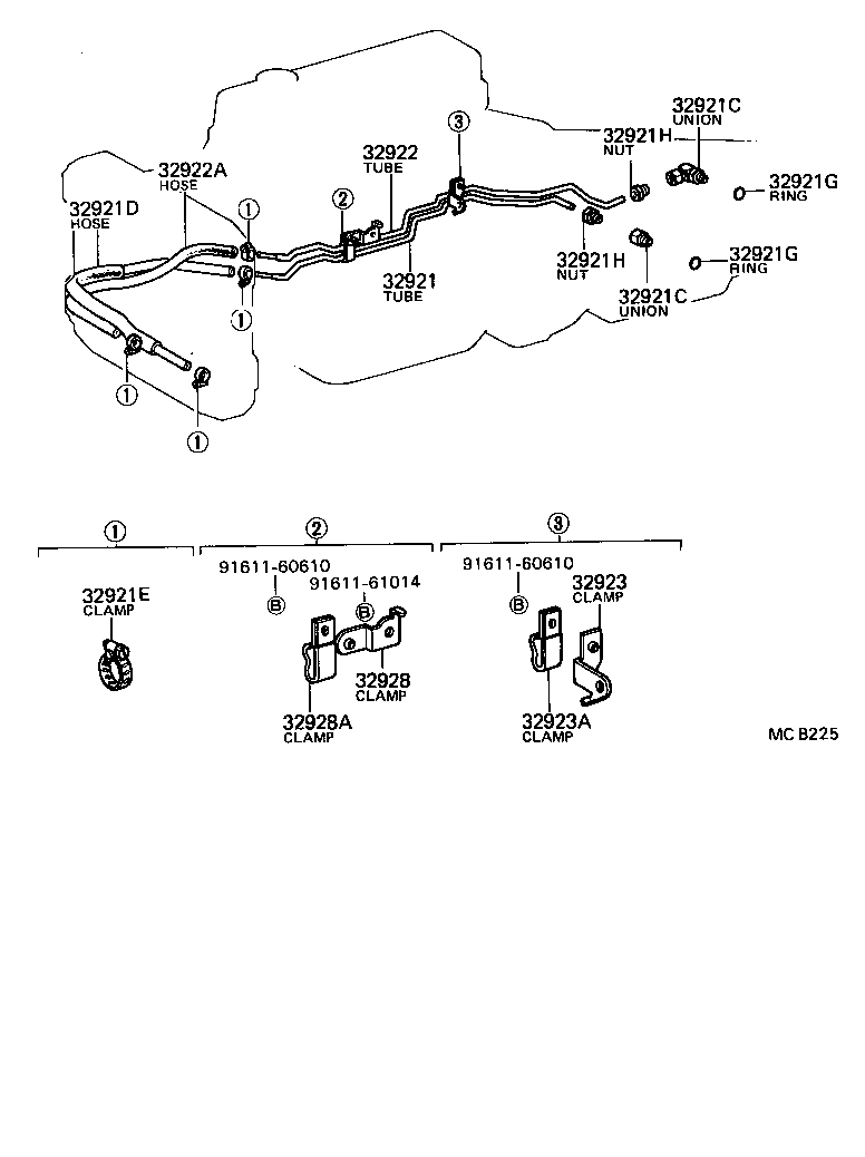 90445-14101 HOSE(FOR OIL COOLER OUTLET) product image