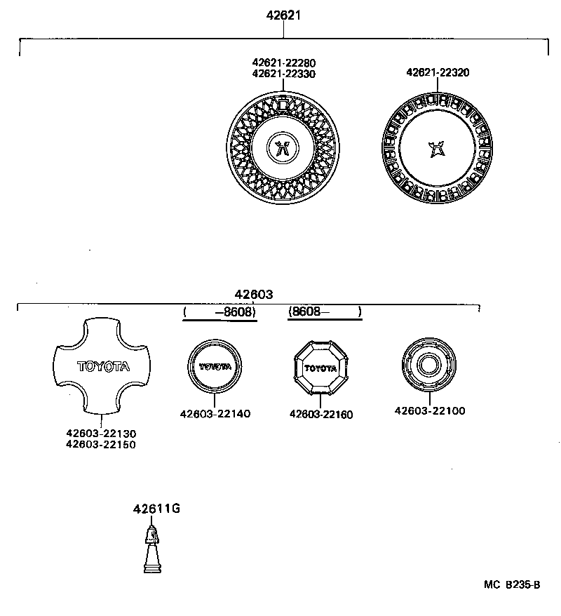 42621-22320 CAP, WHEEL product image