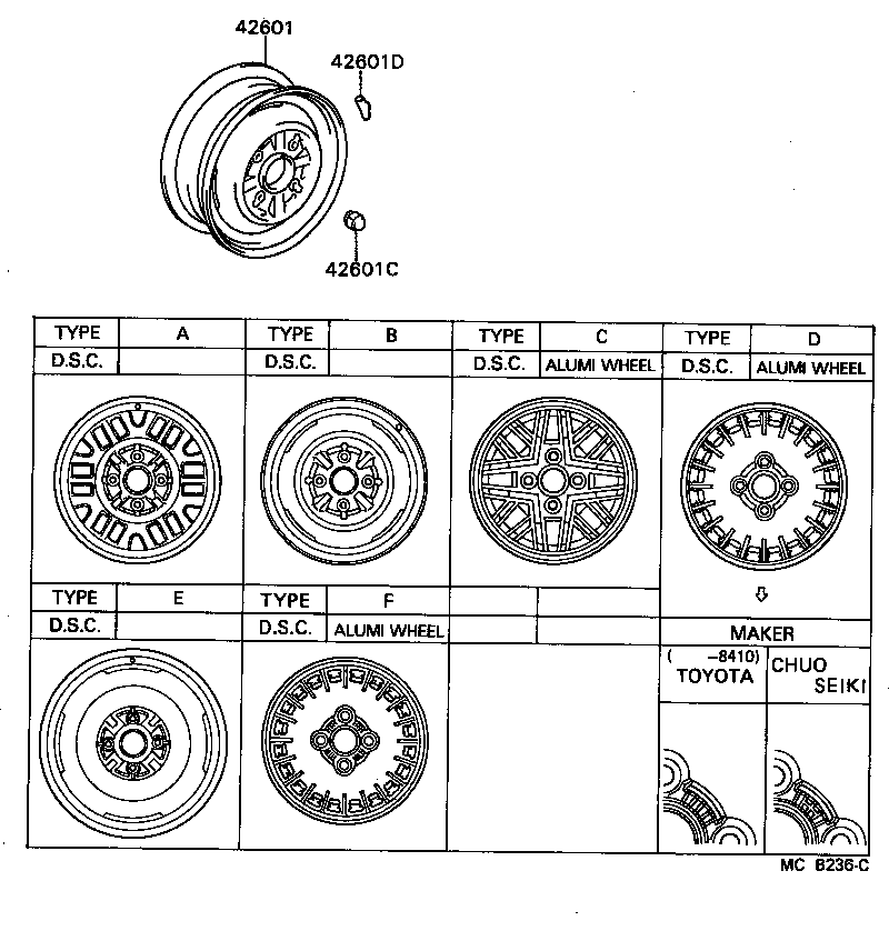 42621-22320 CAP, WHEEL product image