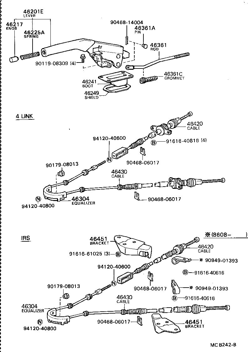 46430-22191 CABLE ASSY, PARKING BRAKE, NO.3 product image