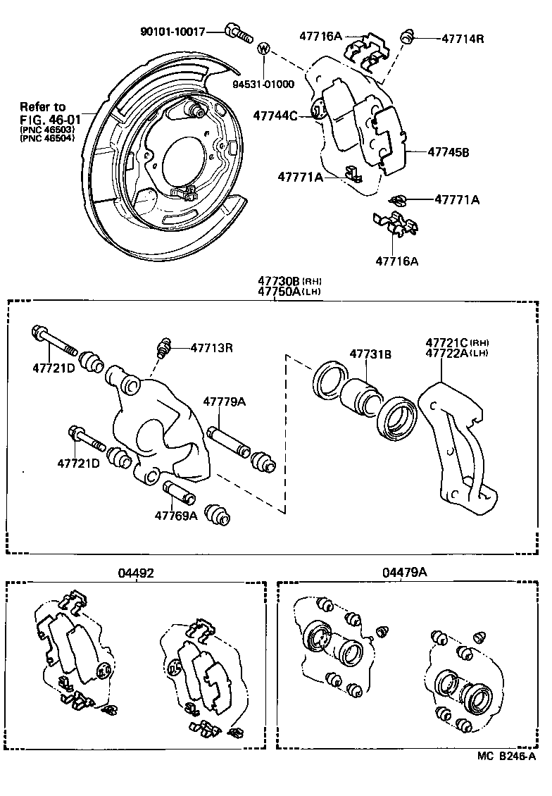 Toyota 04466-22080 PAD KIT, DISC BRAKE, REAR