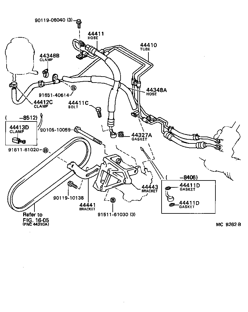 Toyota 44411-32010 HOSE, PRESSURE FEED