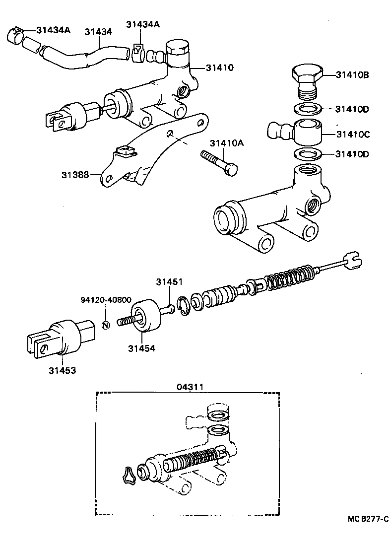 04311-36051 CYLINDER KIT, CLUTCH MASTER product image