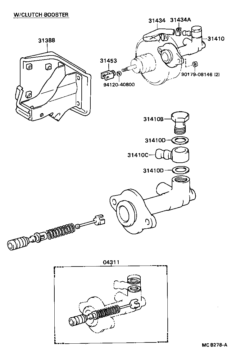 04311-36051 CYLINDER KIT, CLUTCH MASTER product image