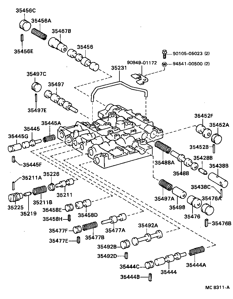35409-36020 SPRING SUB-ASSY, MANUAL DETENT product image