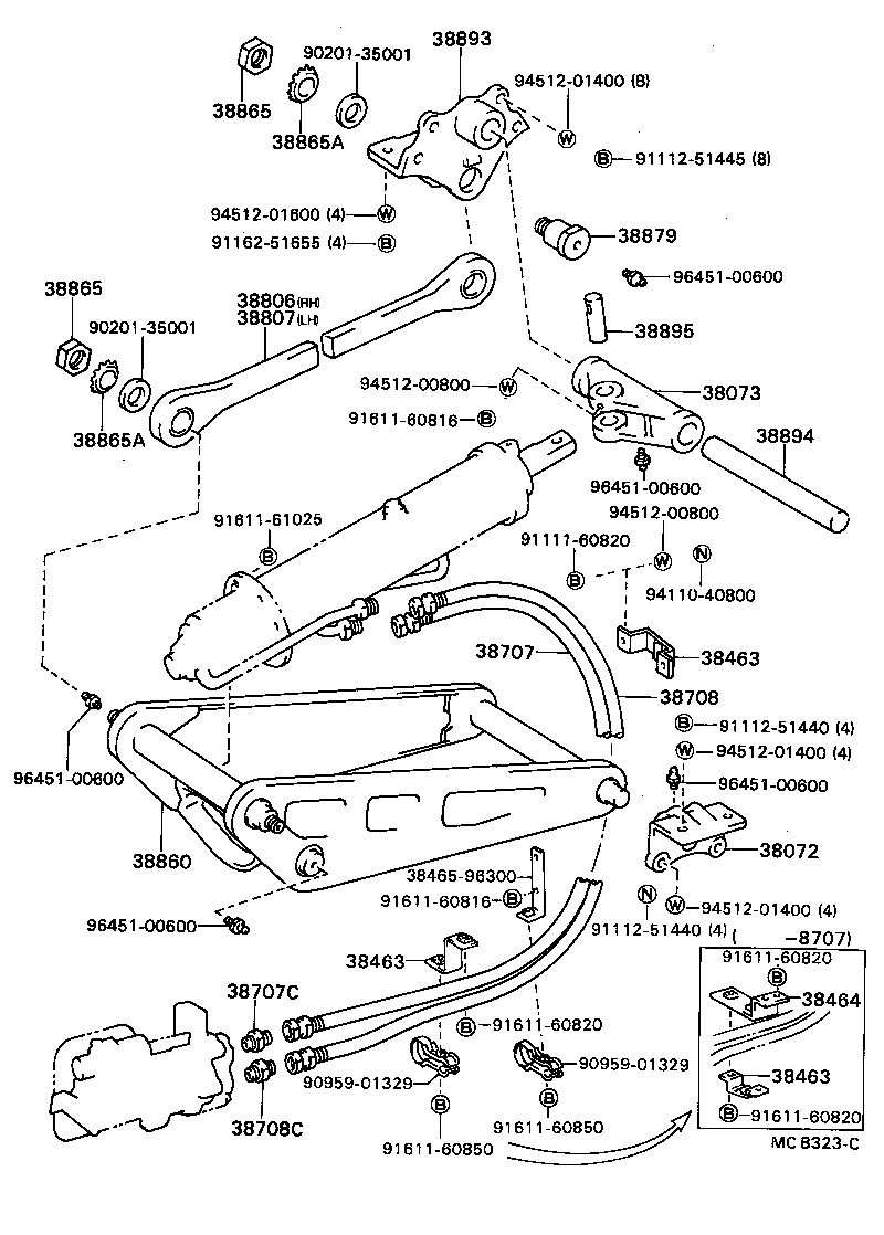 38701-96306 ARM ASSY, LIFT product image