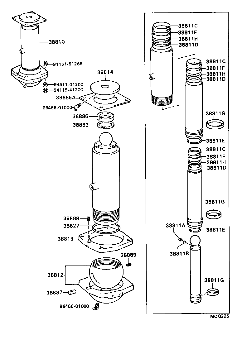 38833-96303 ROD, HOIST CYLINDER PISTON product image
