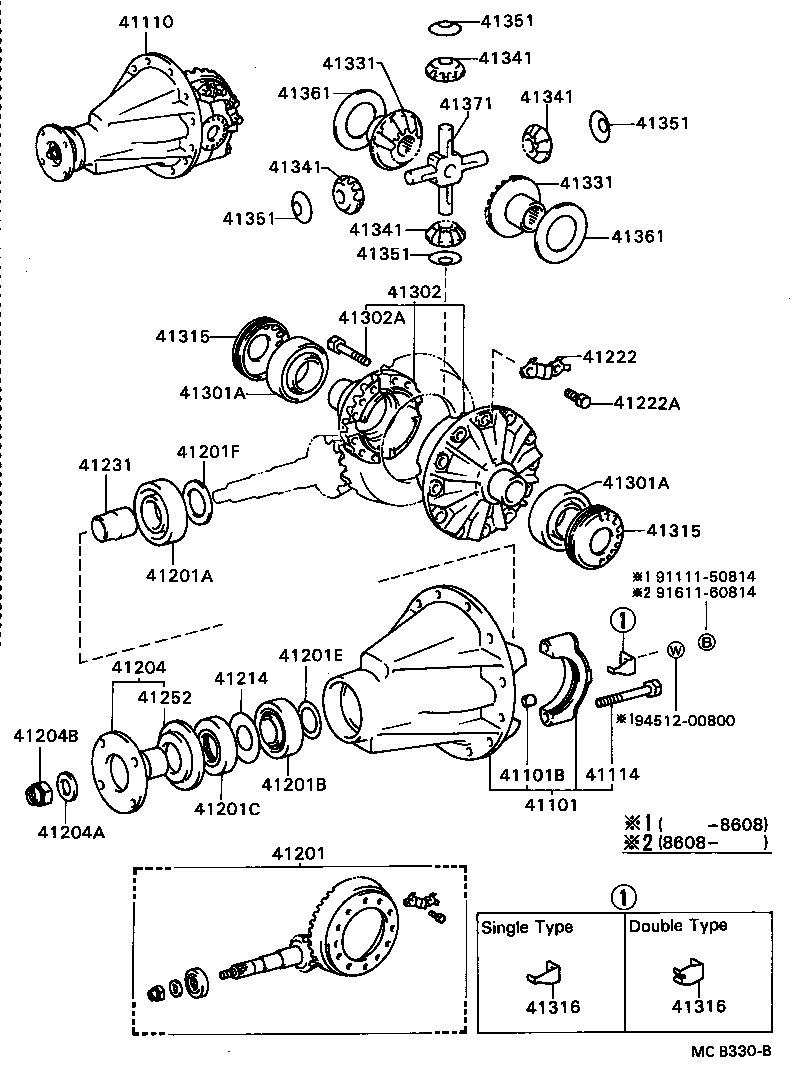41101-36040 CARRIER SUB-ASSY, DIFFERENTIAL, REAR product image