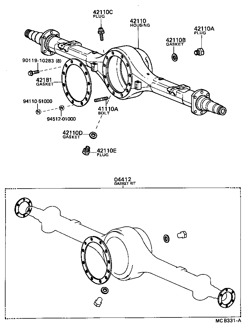 41101-36040 CARRIER SUB-ASSY, DIFFERENTIAL, REAR product image