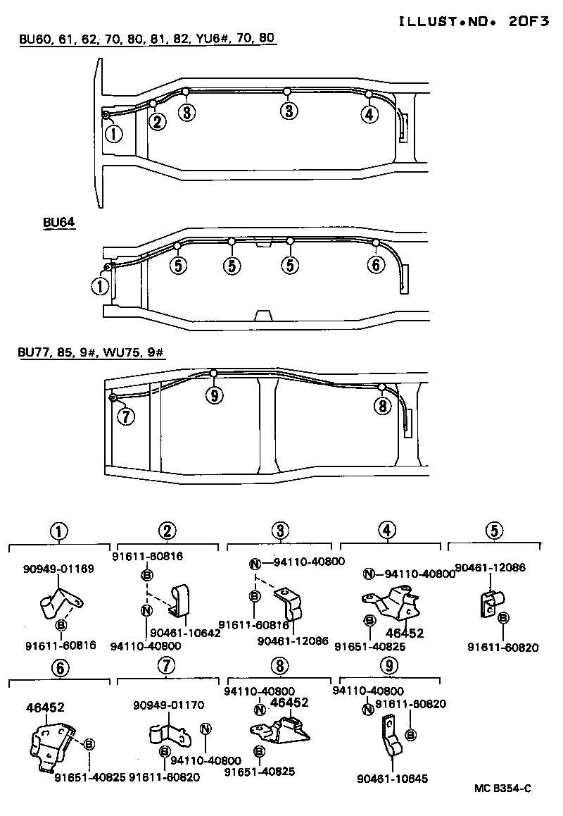 46430-36070 CABLE ASSY, PARKING BRAKE, NO.3 product image