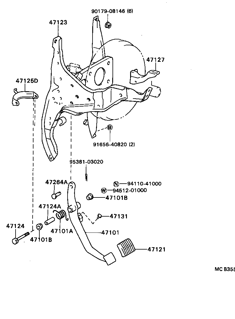 47101-36110 PEDAL SUB-ASSY, BRAKE product image