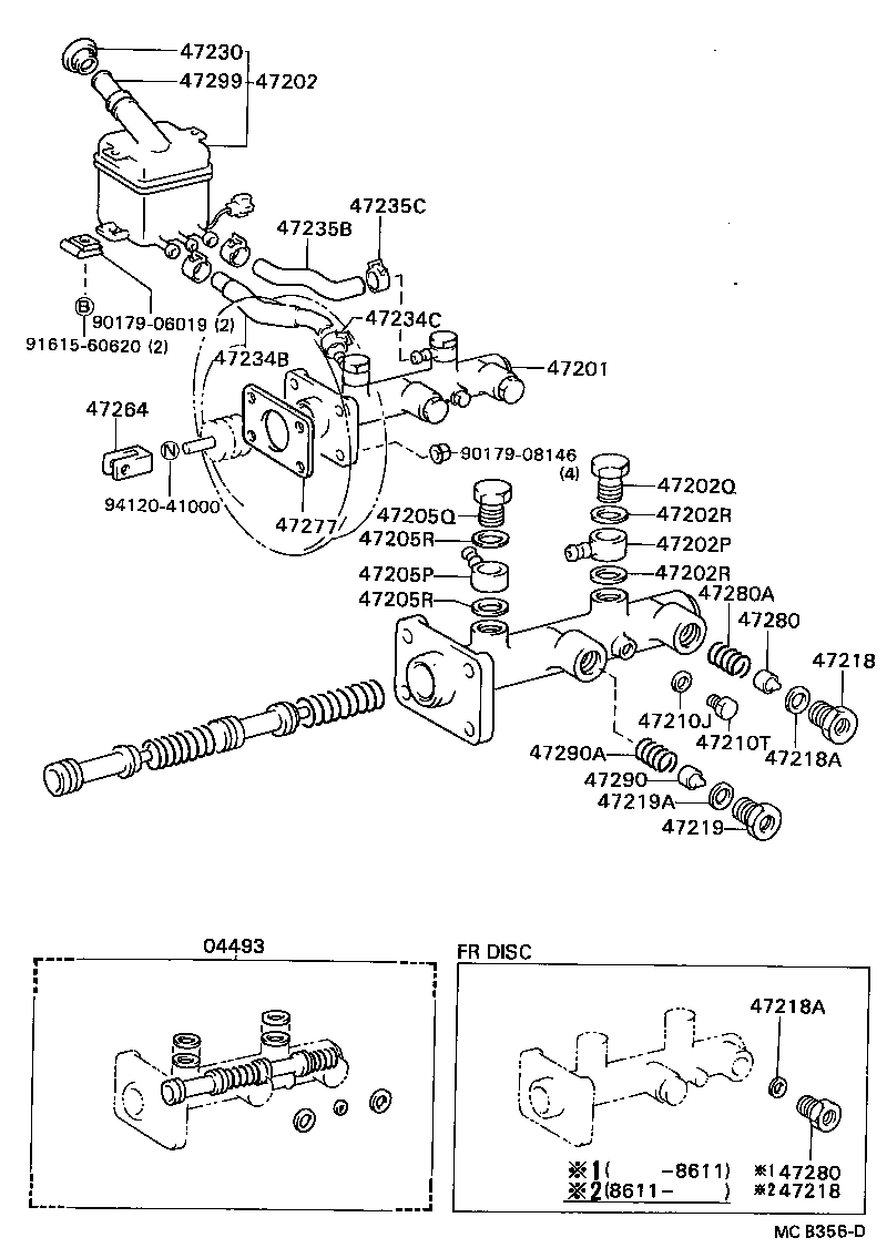 04493-36130 CYLINDER KIT, BRAKE MASTER product image