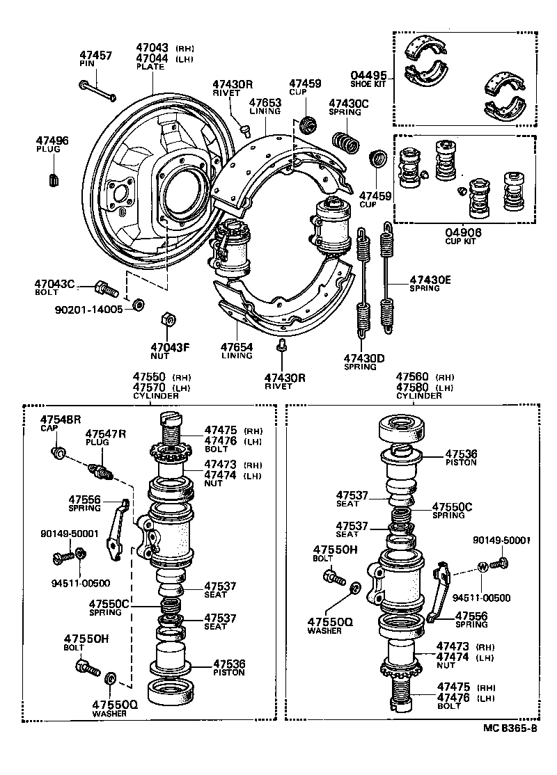 47550-36170 CYLINDER ASSY, REAR WHEEL BRAKE(FOR RH, FRONT OR UPPER) product image