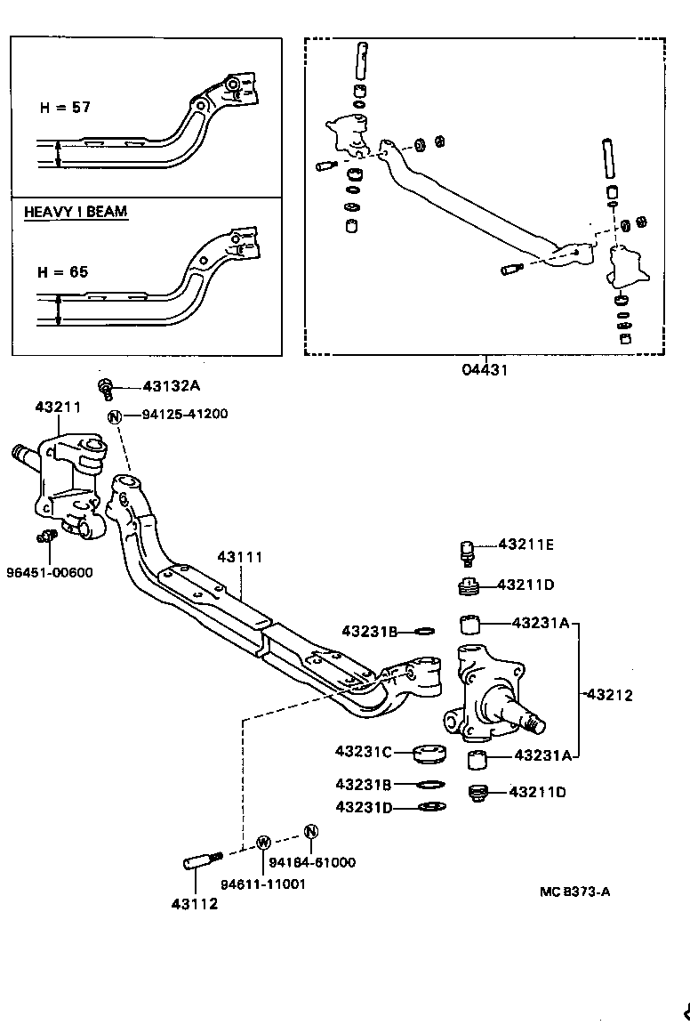 43111-36080 I BEAM, FRONT AXLE product image