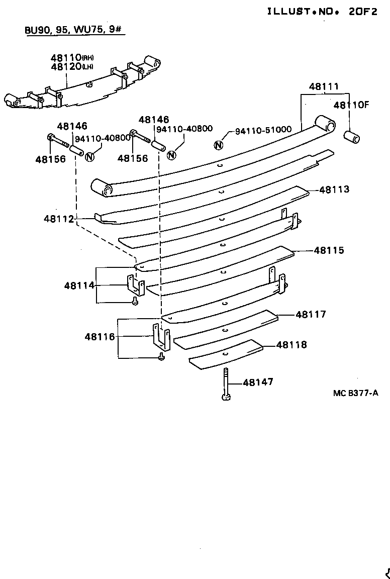 48101-36780 LEAF, FRONT SPRING, NO.1 product image