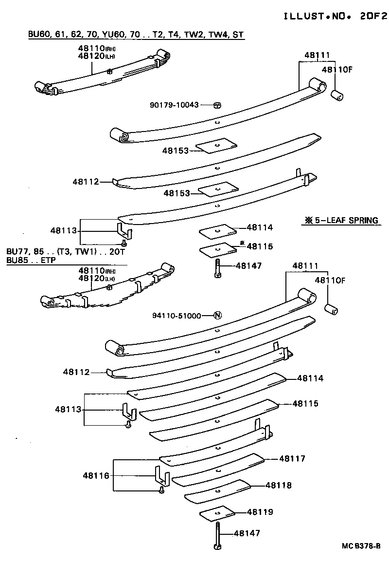 48101-36780 LEAF, FRONT SPRING, NO.1 product image