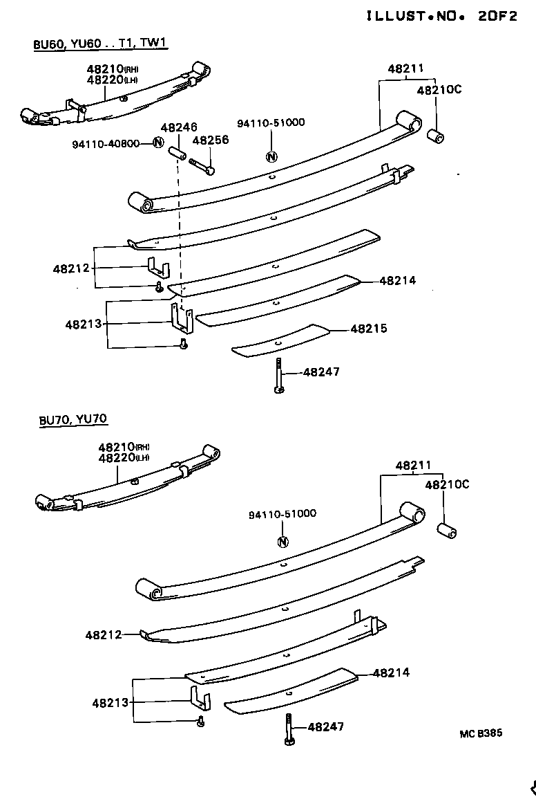 48473-36130 SEAT SUB-ASSY, SPRING U BOLT, RH product image