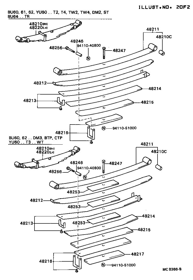 48473-36130 SEAT SUB-ASSY, SPRING U BOLT, RH product image