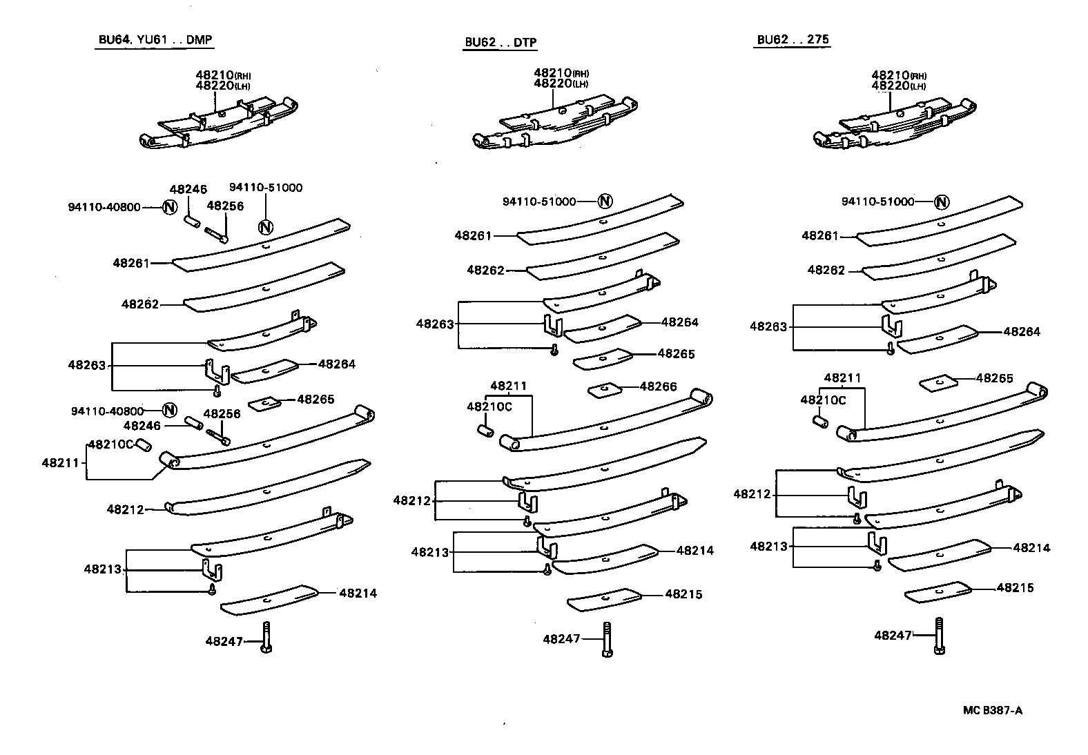 48473-36130 SEAT SUB-ASSY, SPRING U BOLT, RH product image