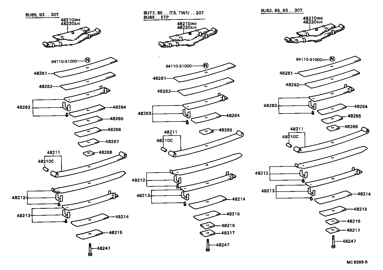 48473-36130 SEAT SUB-ASSY, SPRING U BOLT, RH product image