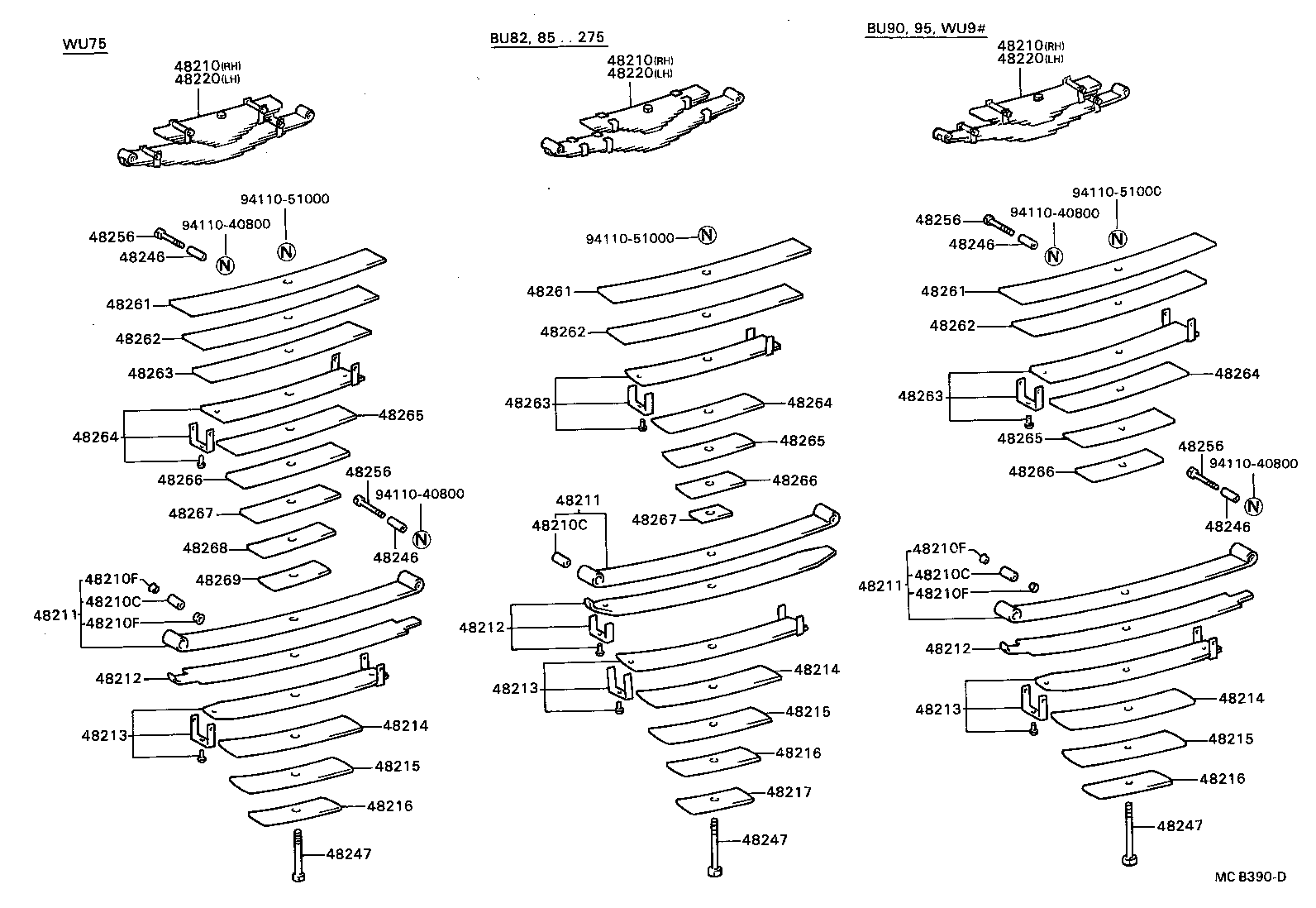 48473-36130 SEAT SUB-ASSY, SPRING U BOLT, RH product image