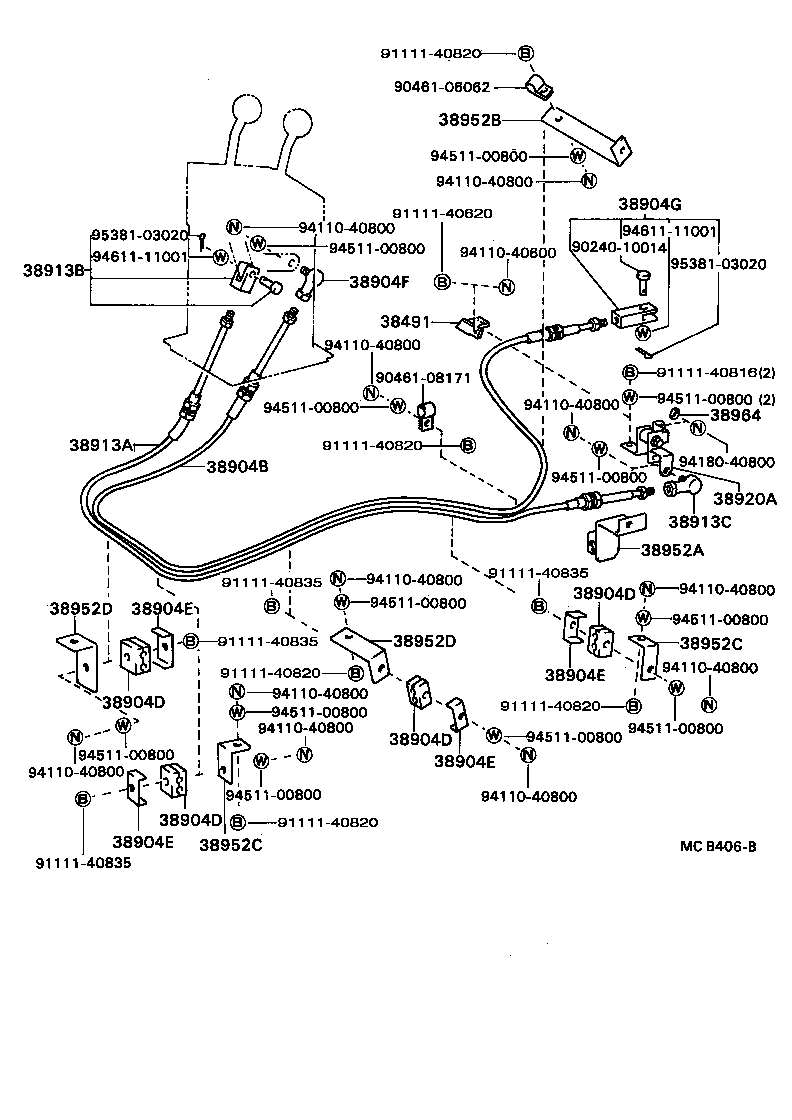 38930-93302 CABLE SUB-ASSY, PUSH PULL (FOR PUMP CONTROL) product image